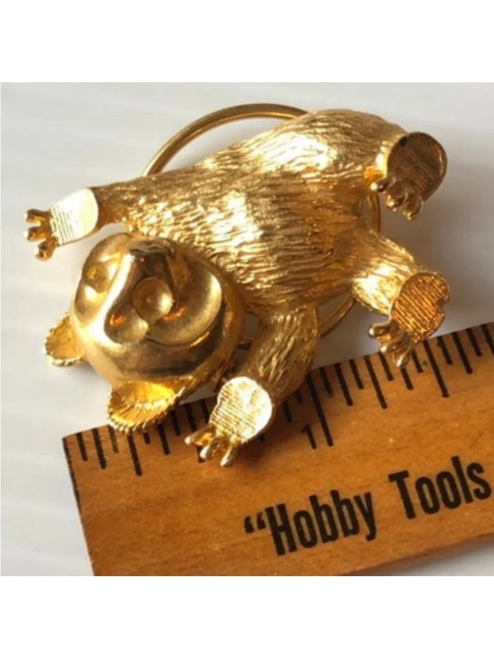 Gold Panda Scarf Ring – Luxe Gold Tone Accessory